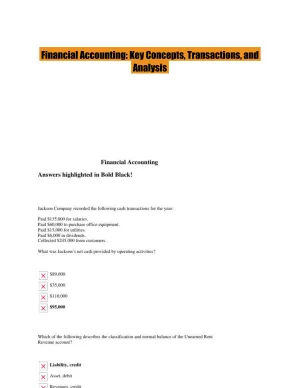 Financial Accounting: Key Concepts, Transactions, and Analysis