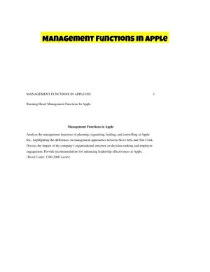 Management Functions In Apple