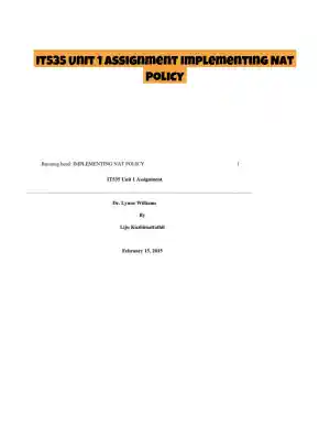 IT535 Unit 1 Assignment Implementing Nat Policy