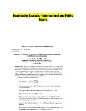 Quantitative Analysis � International and Public Affairs