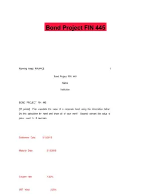 Bond Project FIN 445