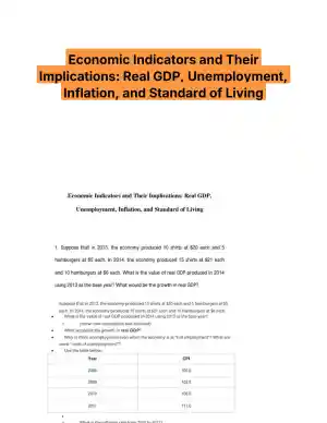 Economic Indicators and Their Implications: Real GDP, Unemployment, Inflation, and Standard of Living