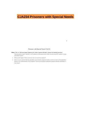 CJA234 Prisoners with Special Needs