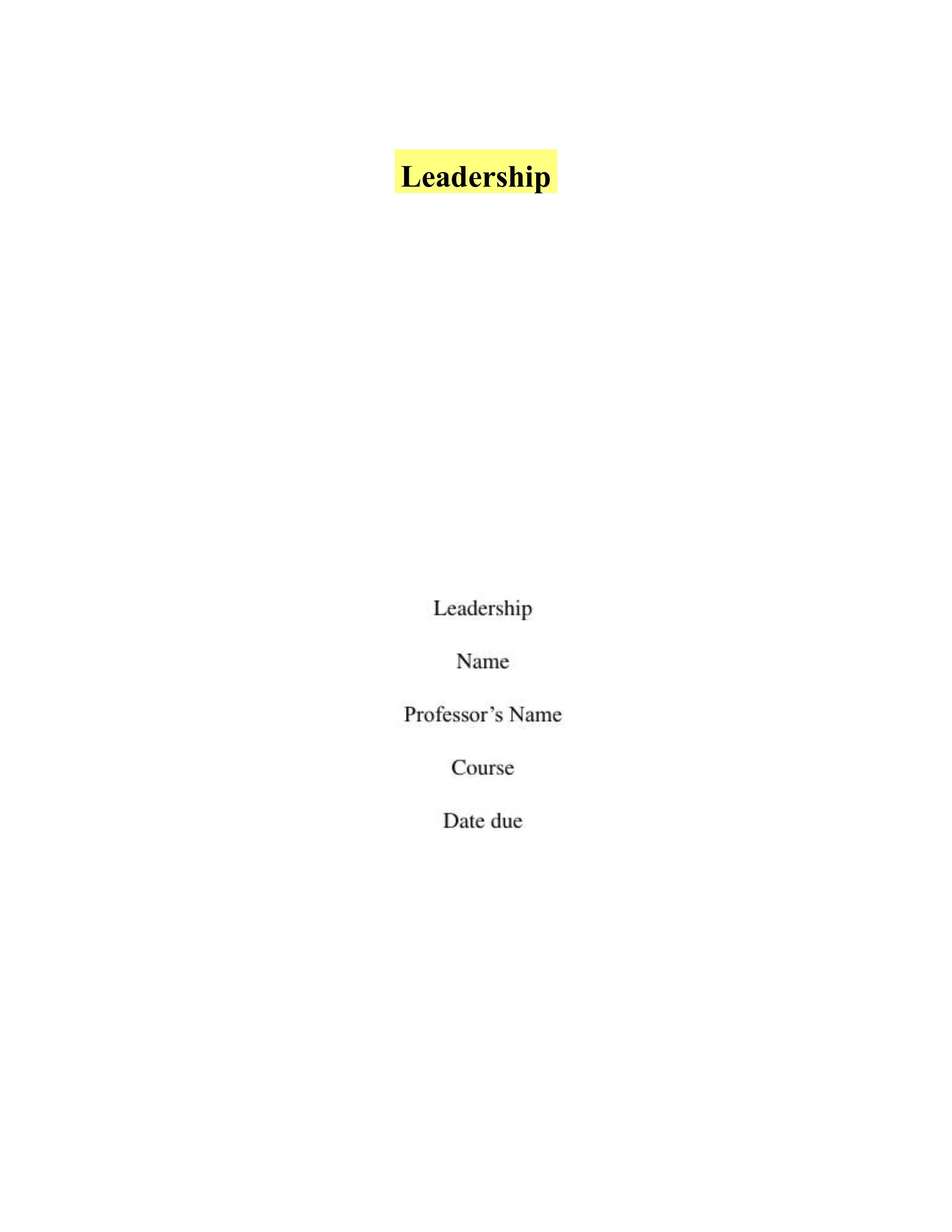 Leadership