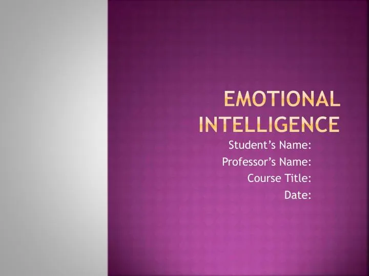 Emotional Intelligence