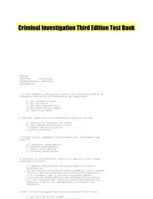 Criminal Investigation Third Edition Test Bank
