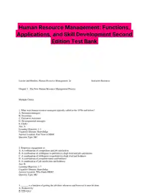 Human Resource Management: Functions, Applications, and Skill Development Second Edition Test Bank