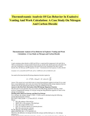 Thermodynamic Analysis Of Gas Behavior In Explosive Venting And Work Calculation: A Case Study On Nitrogen And Carbon Dioxide