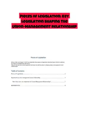 Pieces of Legislation: Key Legislation Shaping the Union-Management Relationship