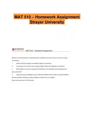 MAT 510 � Homework Assignment Strayer University