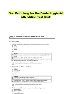 Oral Pathology for the Dental Hygienist 6th Edition Test Bank