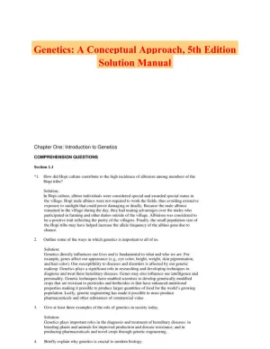 Genetics: A Conceptual Approach, 5th Edition Solution Manual