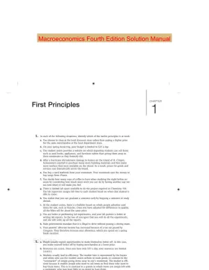 Macroeconomics Fourth Edition Solution Manual