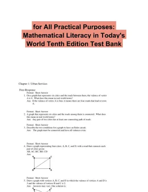 for All Practical Purposes: Mathematical Literacy in Today's World Tenth Edition Test Bank