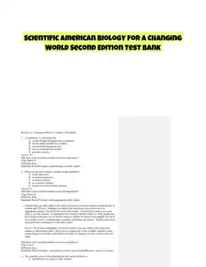 Scientific American Biology for a Changing World Second Edition Test Bank