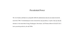 Presidential Power