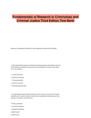 Fundamentals of Research in Criminology and Criminal Justice Third Edition Test Bank