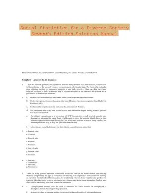 Social Statistics for a Diverse Society Seventh Edition Solution Manual