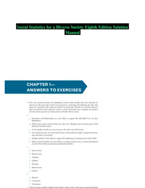 Social Statistics for a Diverse Society Eighth Edition Solution Manual