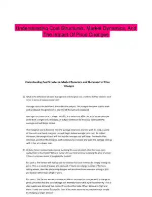Understanding Cost Structures, Market Dynamics, And The Impact Of Price Changes