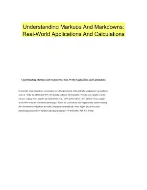 Understanding Markups And Markdowns: Real-World Applications And Calculations