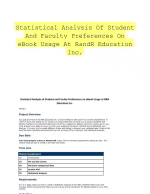 Statistical Analysis Of Student And Faculty Preferences On eBook Usage At RandR Education Inc.
