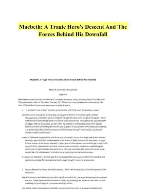 Macbeth: A Tragic Hero's Descent And The Forces Behind His Downfall
