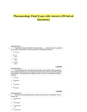 Pharmacology Final Exam with Answers (50 Solved Questions)