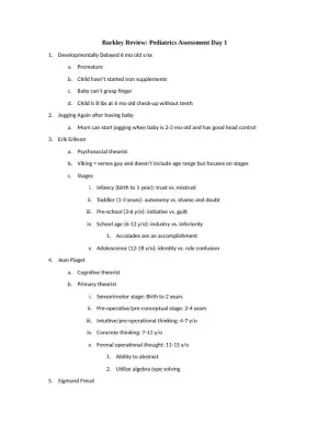 Barkley Review: Pediatrics Assessment Day 1 with Answers (50 Solved Questions)