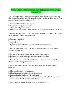 2022 AMLS Post Test Practice Exam with Answers (50 Solved Questions)