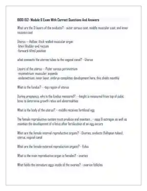 BIOD 152 Prenatal Health Module 6 Exam With Answers (142 Solved Questions)
