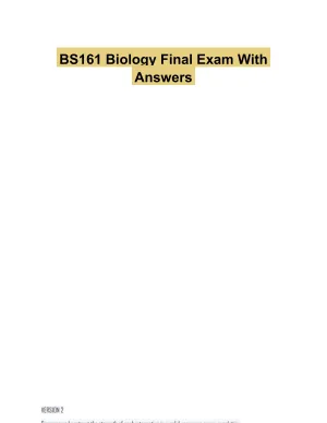 BS161 Biology Final Exam With Answers (272 Solved Questions)