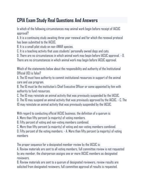 CPIA Law Study Real Exam With Answers (688 Solved Questions)