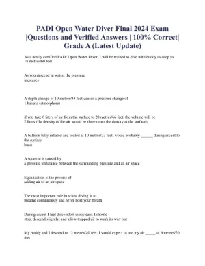 2024 PADI  Final Exam With Answers (120 Solved Questions)