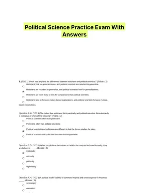 Political Science Practice Exam With Answers (35 Solved Questions)