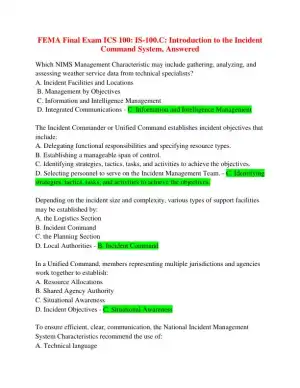 FEMA Management Final Exam With Answers (25 Solved Questions)