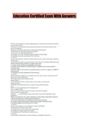 Education Certified Exam With Answers (10 Solved Questions)