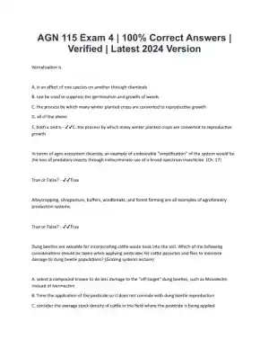 2024 AGN115 Environmental science Practice Exam With Answers (113 Solved Questions)