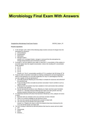 Microbiology Final Exam With Answers (14 Solved Questions)