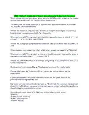 EMT FISDAP Cardiology Practice Exam With Answers (78 Solved Questions)