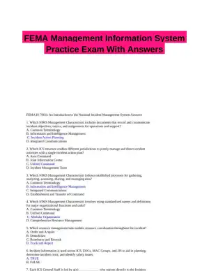 FEMA Management Information System Practice Exam With Answers (59 Solved Questions)