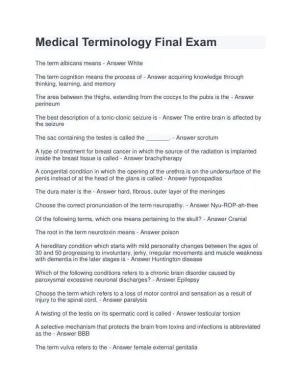 Medicine Final Exam With Answers (484 Solved Questions)