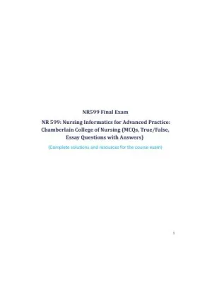 2023 NR599 Management Information System Final Exam With Answers (18 Solved Questions)
