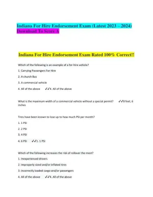 2023-2024 Indiana For Hire Others Endorsement Exam With Answers (34 Solved Questions)