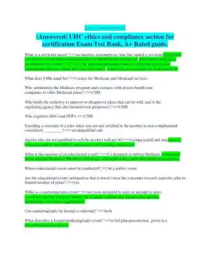 UHC Health Care Assessment Practice Exam With Answers (174 Solved Questions)