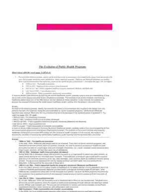 The Evolution Of Public Health Programs