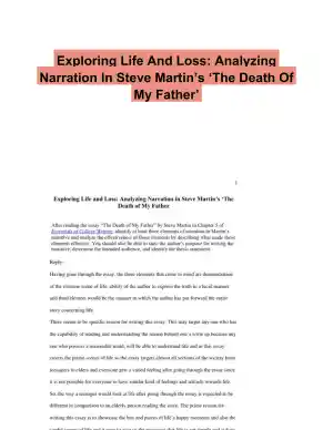 Exploring Life And Loss: Analyzing Narration In Steve Martin�s �The Death Of My Father�
