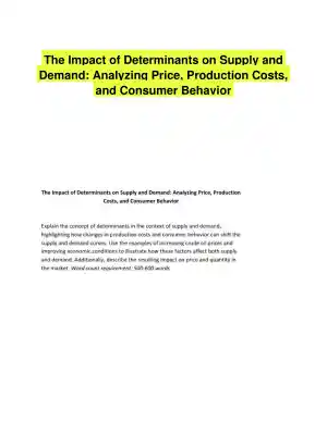 The Impact of Determinants on Supply and Demand: Analyzing Price, Production Costs, and Consumer Behavior
