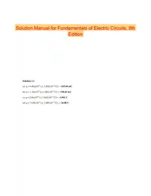 Solution Manual for Fundamentals of Electric Circuits, 6th Edition