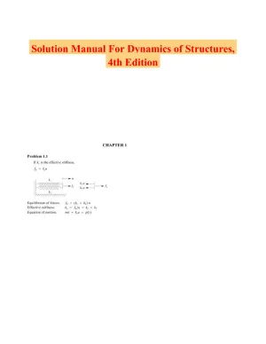 Solution Manual For Dynamics of Structures, 4th Edition